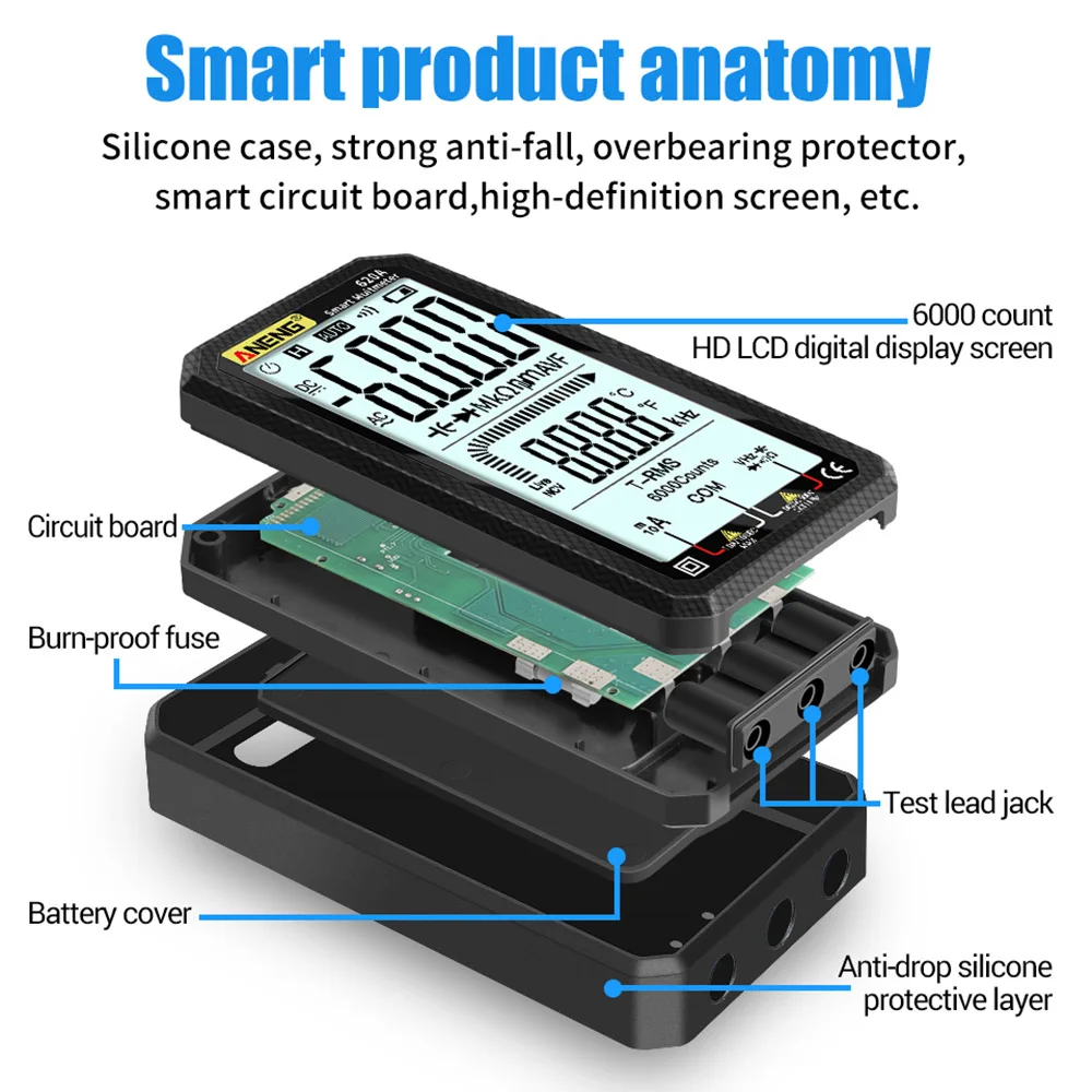 ANENG 620A цифровые фототехники 6000 отсчетов True RMS автоматический Электрический