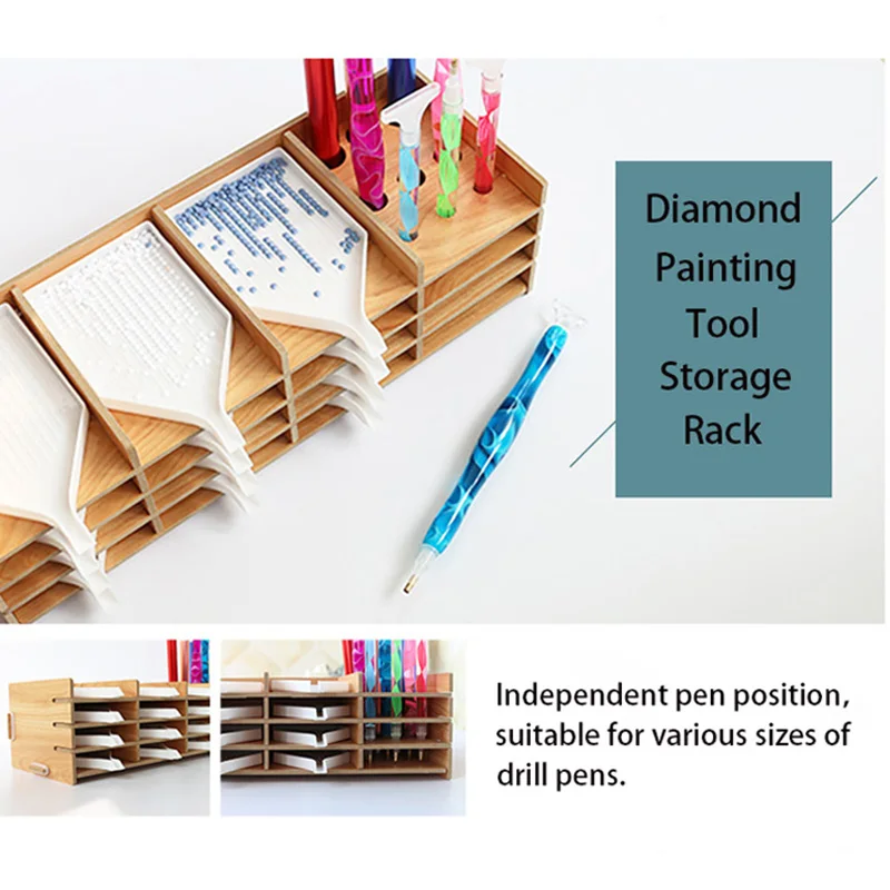 Новый деревянный ящик-органайзер коробка лоток для алмазной живописи сделай сам