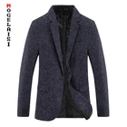 Мужские блейзеры больших размеров 46-54, тонкий осенний модный мужской костюм из полиэстера, повседневные темно-синие костюмы A037-GSXF1902