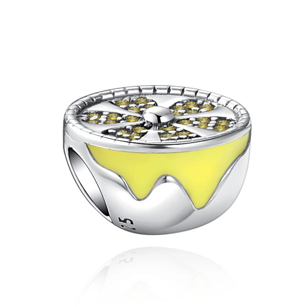 Шарм-бусина из серебра 925 пробы с арбузом кокосовым молоком авокадо лимоном