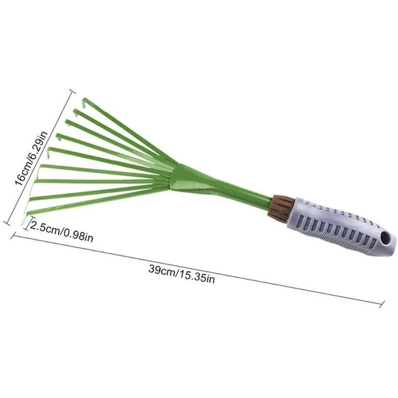

Non Slip Nine Teeth Gardening Shovel Garden Grass Ho-pper Gardening Hand Rake Garden Small Grip Hand Fan Rake 35ED