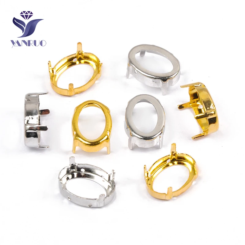 YANRUO 4120 4128 овальные серебряные и золотые металлические коготь DIY ювелирные