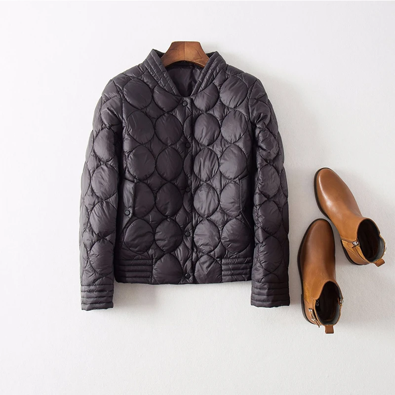 Fitaylor осень зима ультра легкие белые пуховики женские свободные короткие пальто