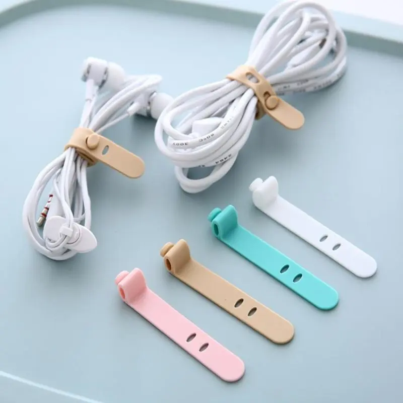 

4 Pcs/lot Multipurpose Desktop Phone Cable Winder Earphone Clip Charger Organizer Management Wire Cord fixer Silicone Holder