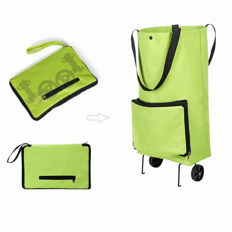 

High Capacity Shopping Food Organizer Trolley Bag On Wheels Bags Folding Portable Shopping Bags Waterproof Wear Resistant
