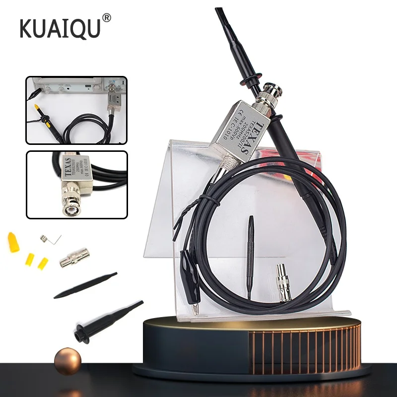 

PK8200 Oscilloscope Probe Accessory Set Attenuation Ratio 1X 10X 20MHz 250MHz 600V Silicone Digital Oscilloscope Probe Kit