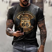 summer new fashion retro short sleeved loose mens t shirt 66 letters printed o neck xl short sleeved hip hop sports top