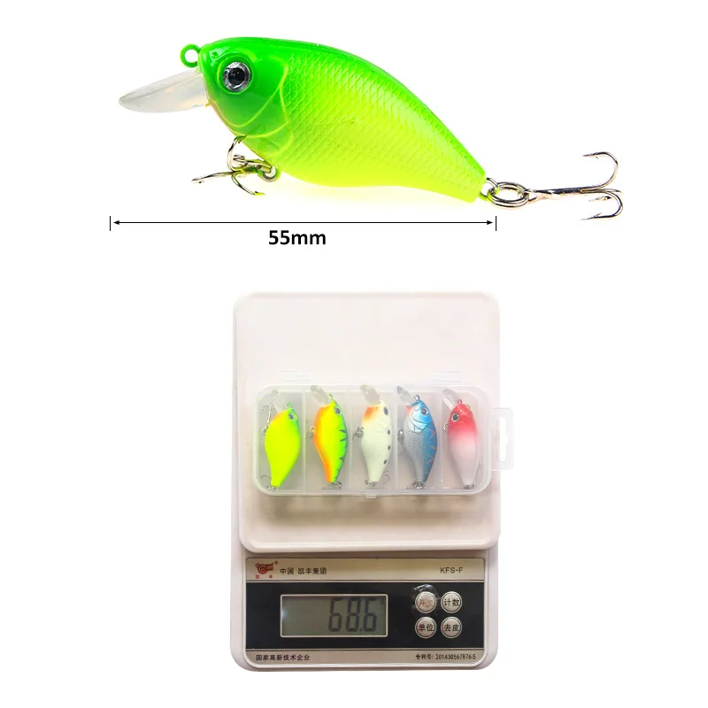 

5Pcs/lot Minnow Fishing Lure Set 55mm 7g Topwater Hard Bait Wobbler Jig Bait Crankbait Carp Striped bass Fishing tackle SwimBait