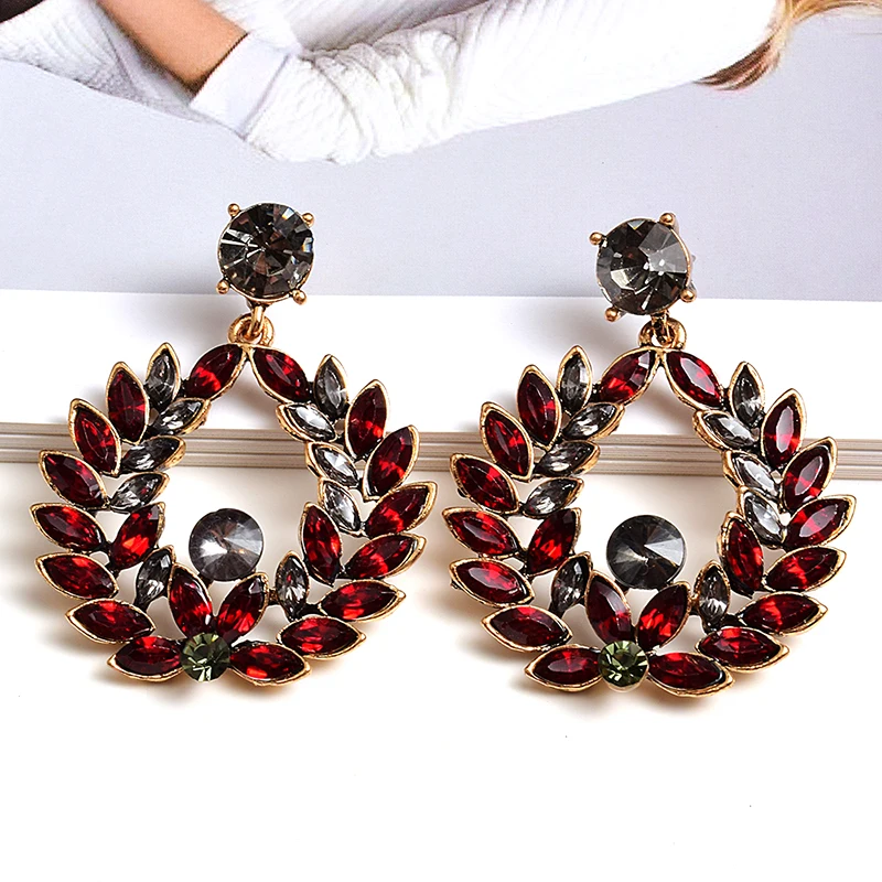 

Statement Colorful Crystal Earrings High-grade Fashion Trend Rhinestone Drop Earring New Jewelry Accessories For Women Wholesale