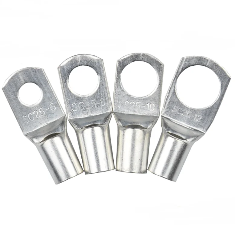 

5pcs SC Type Wire Nose Terminal SC6 SC10 SC16 Bare Copper Battery Block Lugs Hole ID 6mm 8mm 10mm Crimp DTGA Cable End Connector