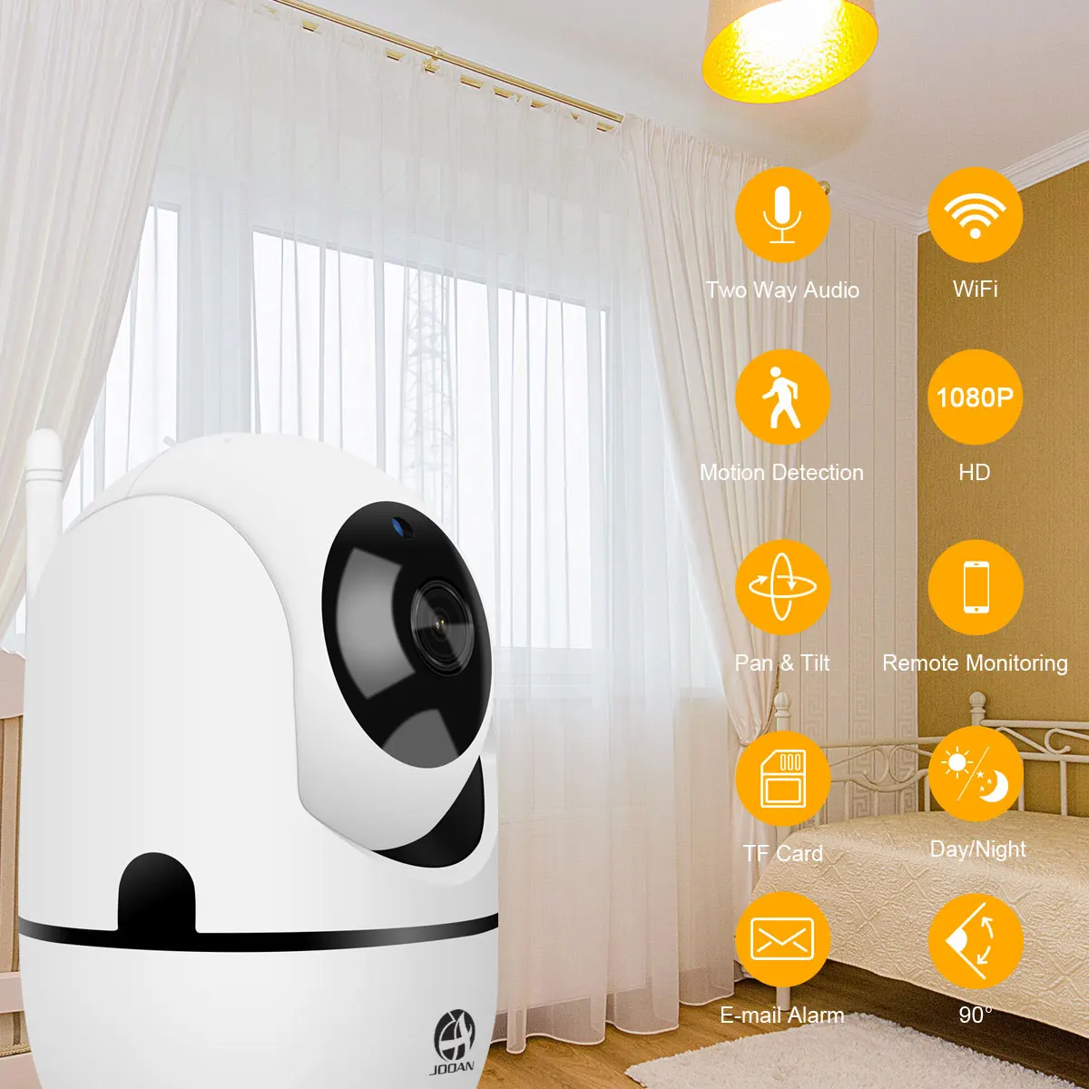 JOOAN, беспроводная ip-камера, 1080 P, HD, умная, WiFi, для домашней безопасности, инфракрасное, ночное видение, видеонаблюдение, CCTV камера, детский монитор