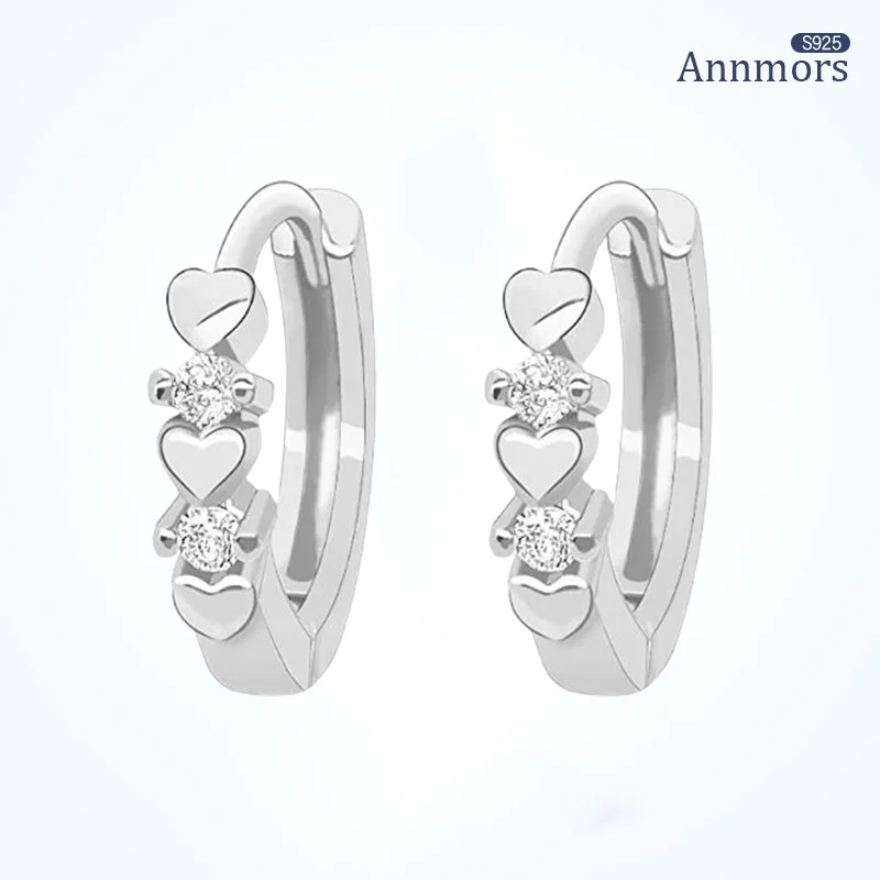 

Heart Shape Women Hoop Earrings Original Brand Circle 925 Silver Simplicity Valentine's Day Gift Hoop Earring Girl Woman Jewelry