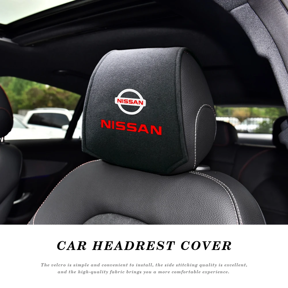 

1/2PCS Hot Car Headrest Cover Adjustable PU Leather Neck Pillow Fit For Nissan Tiida Teana Skyline Juke X-trail Almera Qashqai