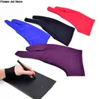 Перчатка с 2 пальцами для защиты от загрязнений, как для рисования правой, так и для левой руки, для любого графического планшета, фиолетового цвета