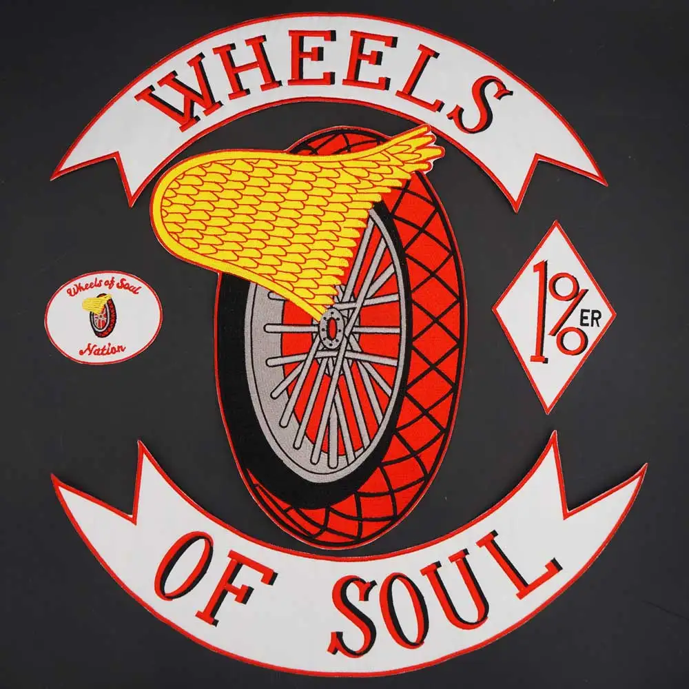 Большие вышитые нашивки Wheels of Soul в стиле панк для одежды шляпы сумок|Заплатки| |