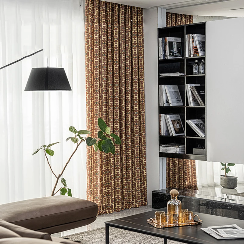 Европейские и американские элегантные темно-синие светонепроницаемые шторы с