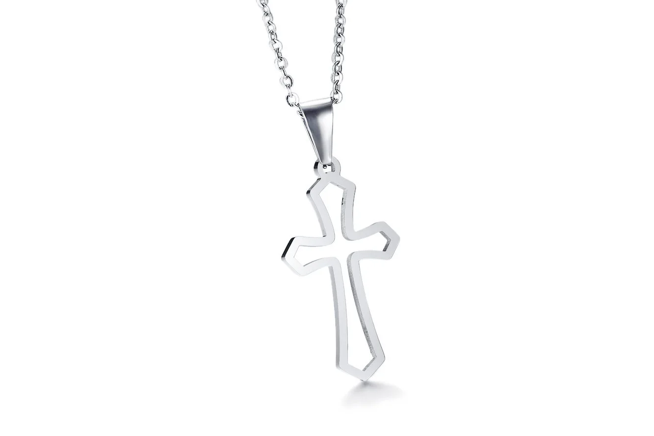 

FXM stainless steel necklace hot sell top quality single women 4 color 36mm Cross gift women jewelry