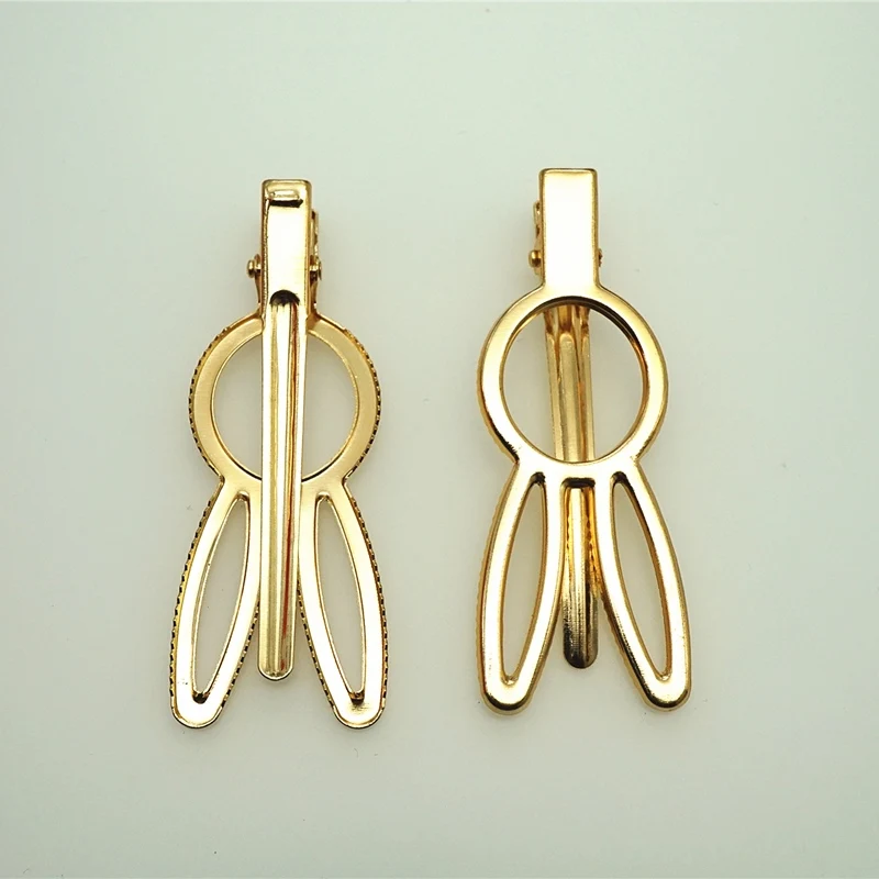 10pcs electroplated golden crown rabbit ear bow tie love peach heart hair clip DIY jewelry accessories headdress | Украшения и