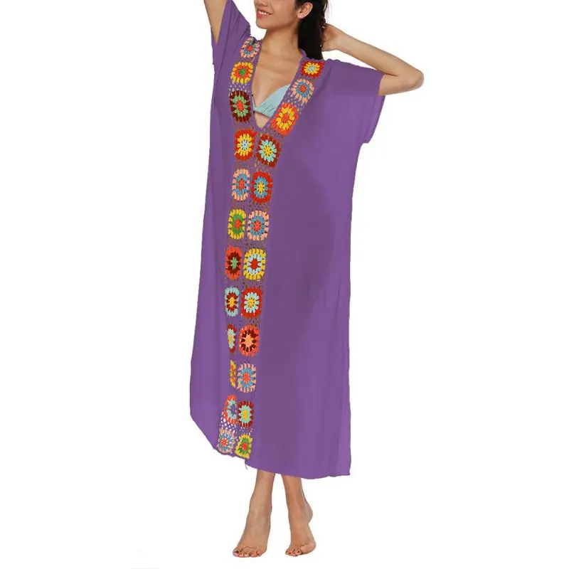 Женское пляжное платье на бретельках белое ажурное с открытой спиной и V образным