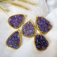 natural purple amethyst oval clear quartz stone for necklace pendant jewelry diy