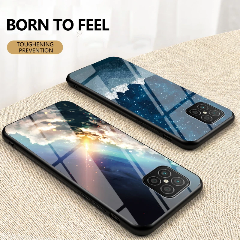 

6.6" For Samsung Galaxy A42 Case 5G Luxury Starry Sky Tempered Glass Cover For Samsung Galaxy A 42 Case Coque Soft edge Bumper