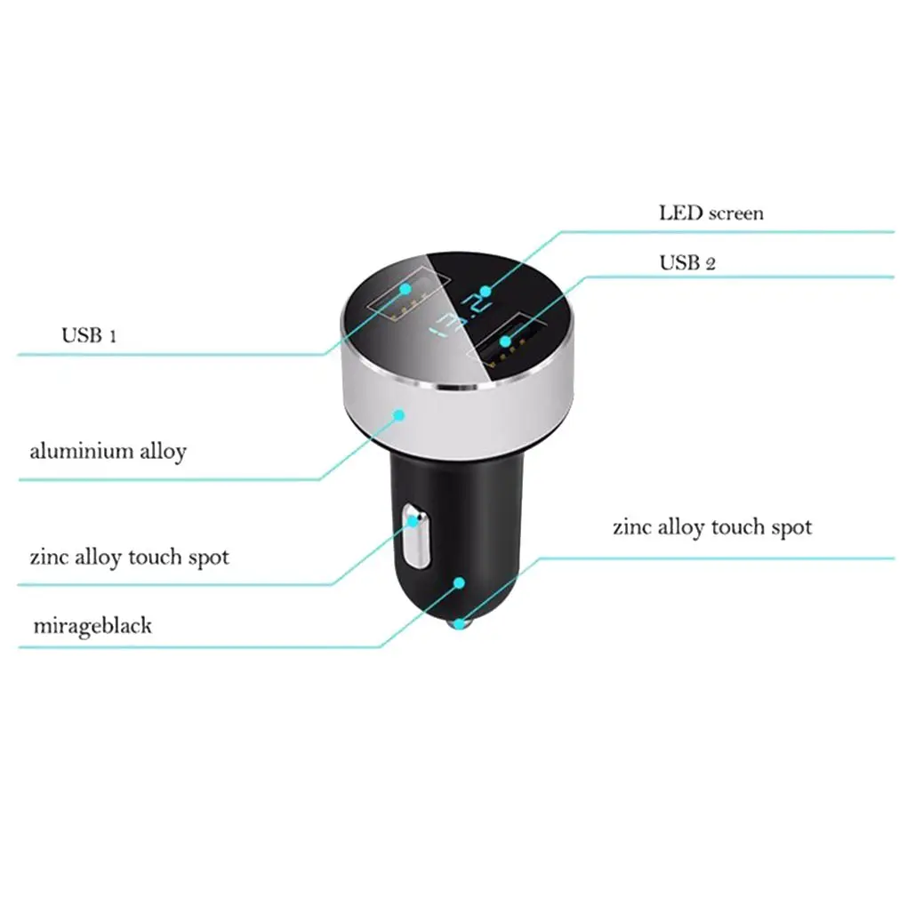 Автомобильное зарядное устройство с двумя USB-портами 3 1 А 12-24 В | Электроника