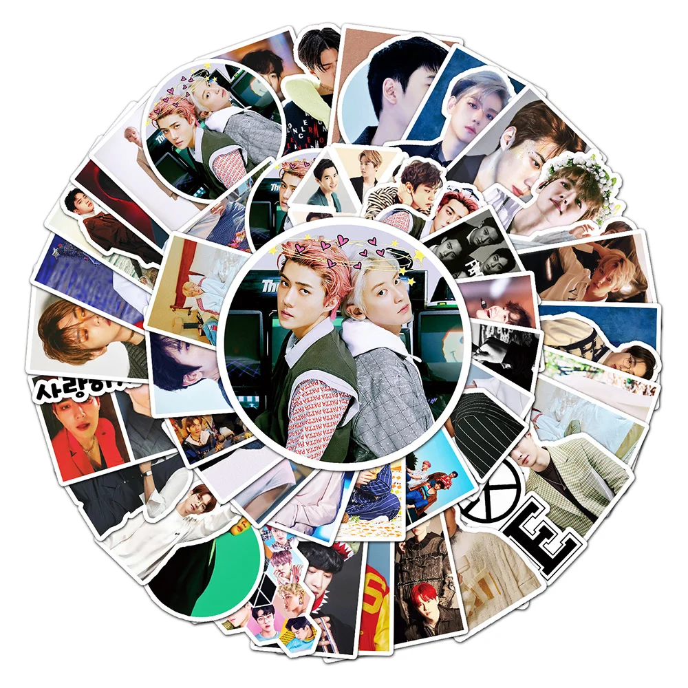 10/50 шт. наклеек KPOP EXO для багажа, скейтборда, телефона, ноутбука, велосипеда, гитары, DIY скрапбукинга.