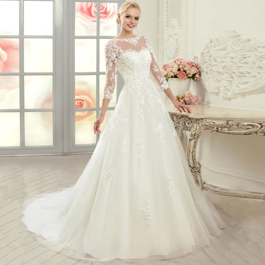 Великолепные Свадебные платья Vestido De Noiva Новое поступление платье с длинными