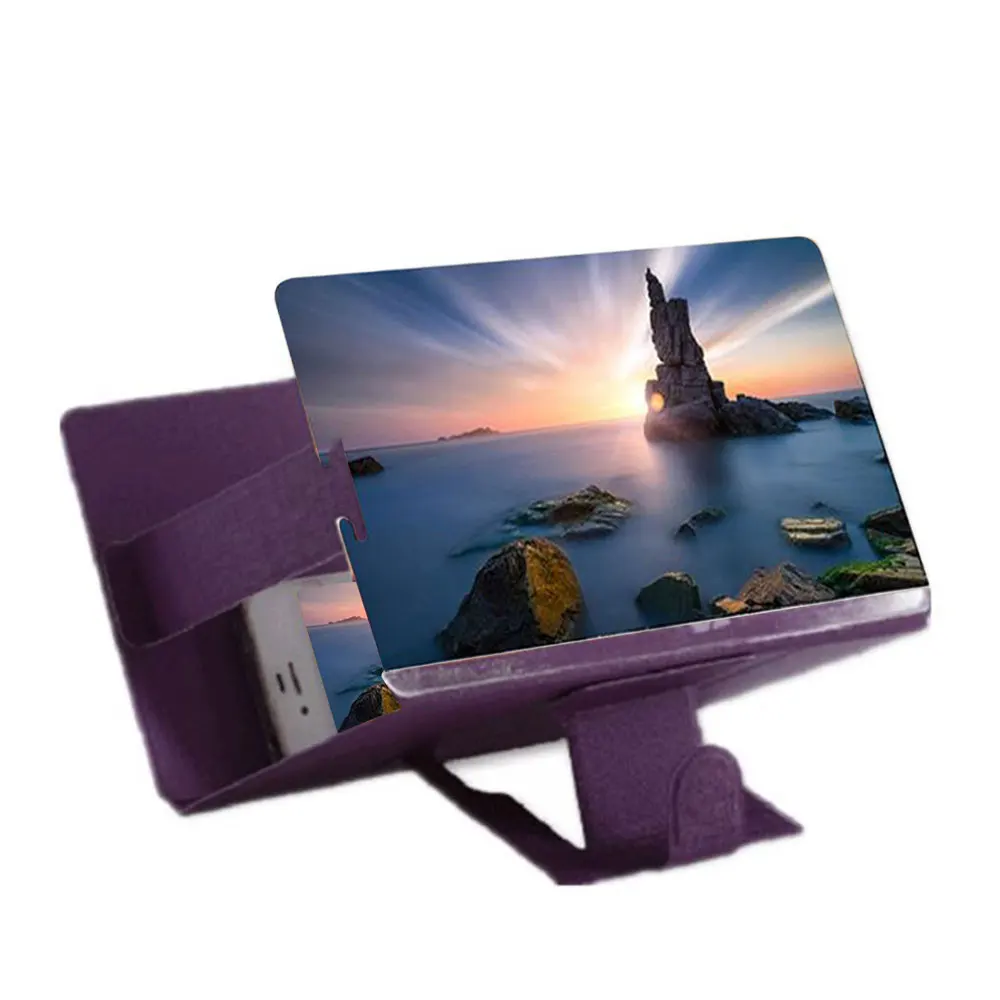 Purple KISSCASE HD экран увеличенный держатель подставка для мобильного телефона экран Magnif 3D фильм усилитель видео усилитель глаз сокровище стенд - Цвет: Purple