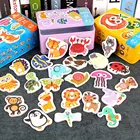 0-3Year мультфильм животных трафика фрукты Монтессори сопряжения познание головоломки игрушки деревянные головоломки карты дети обучающих игрушек для детей
