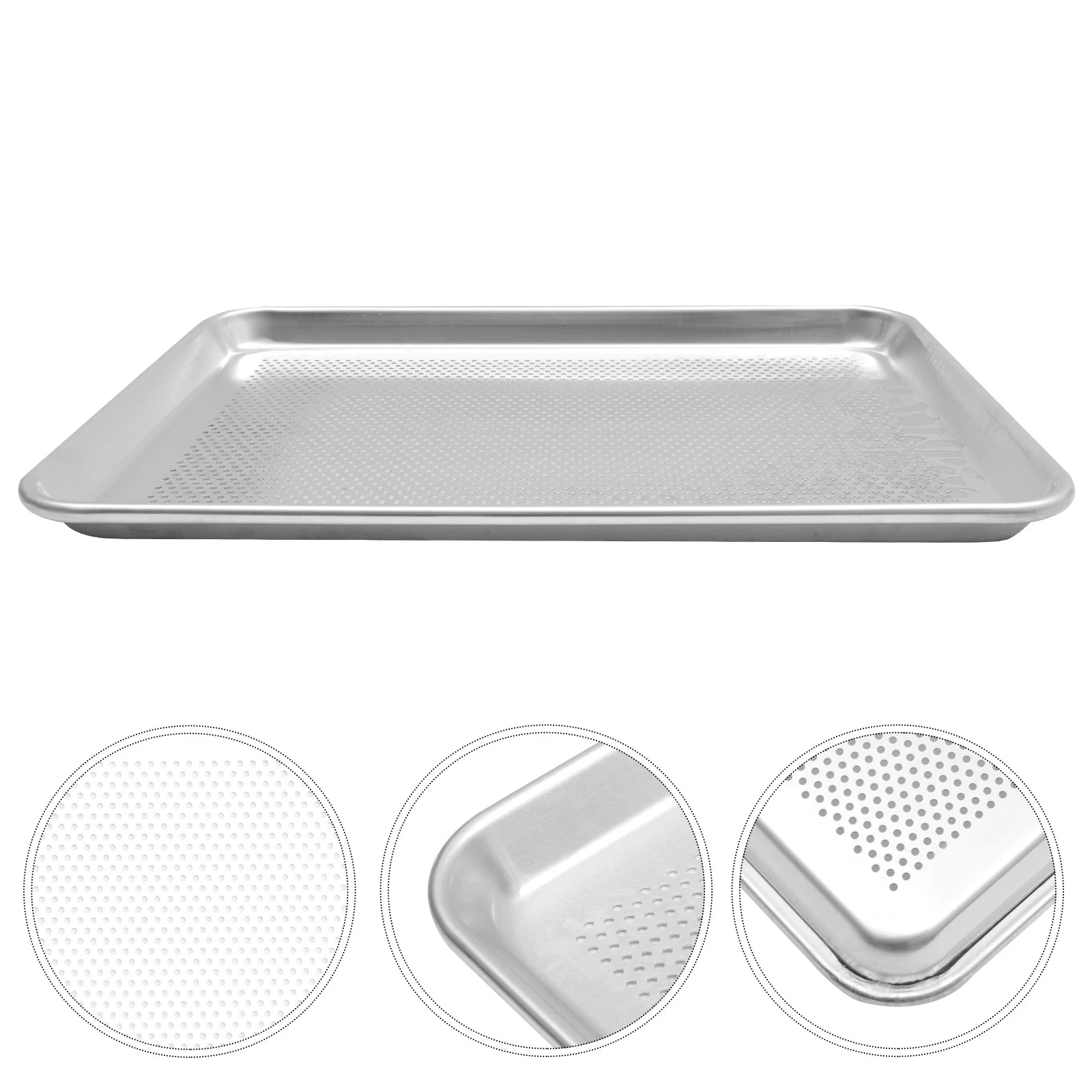 

1Pc Multifunctional Aluminium Alloy Baking Plate Rectangular Plate (Silver)