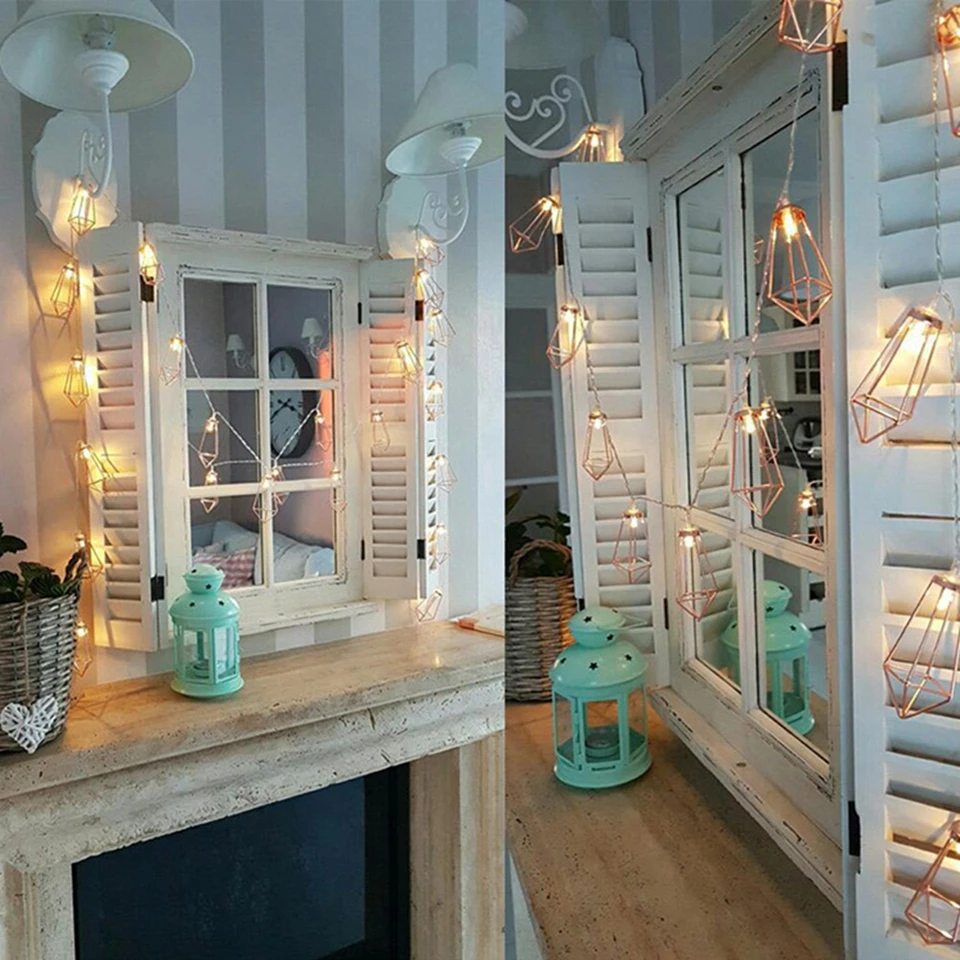 Новинка светодиодная сказочная гирлянда с бриллиантами 1 5 м/3 м металлическая