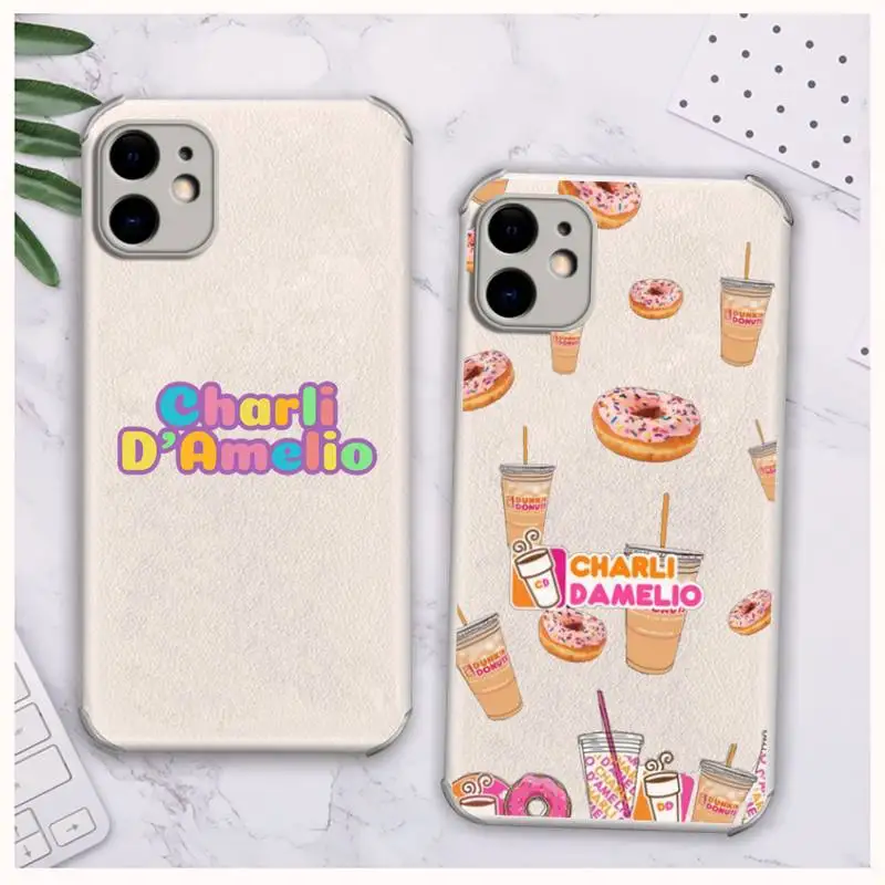 

charli damelio famous star Phone Case Lambskin Leather For iphone 12 11 8 7 6 XR X XS PLUS MINI PLUS PRO MAX Shockproof