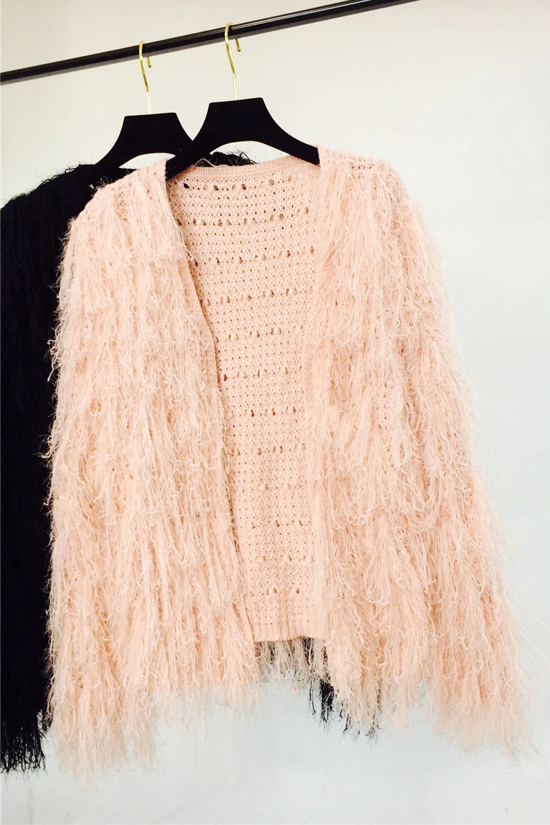 

Korean version of the 2020 spring and autumn new loose tassel sweater wool wool coat cardigan sweater top women trendy