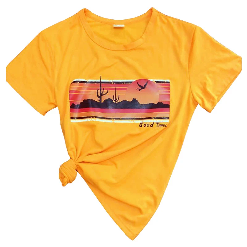 Модная летняя Классическая забавная футболка с цветным принтом Женская