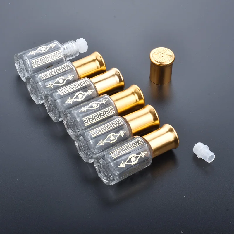 Бесплатная доставка, 50 шт./лот, 5 мл, рулон эфирных масел в стеклянных бутылках, стеклянные шарики, флаконы для духов с УФ-крышкой