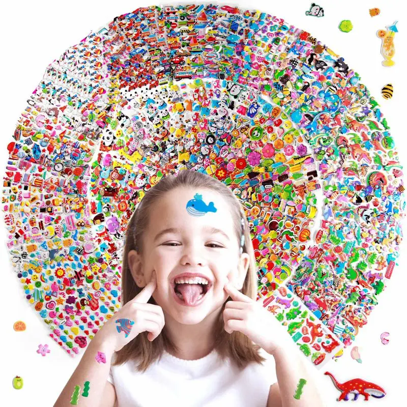 Pegatinas de dibujos animados en 3D de Hello KT para ni&ntilde;os y ni&ntilde;as, pegatinas hinchables aleatorias, regalos de cumplea&ntilde;os, 10 hojas-1