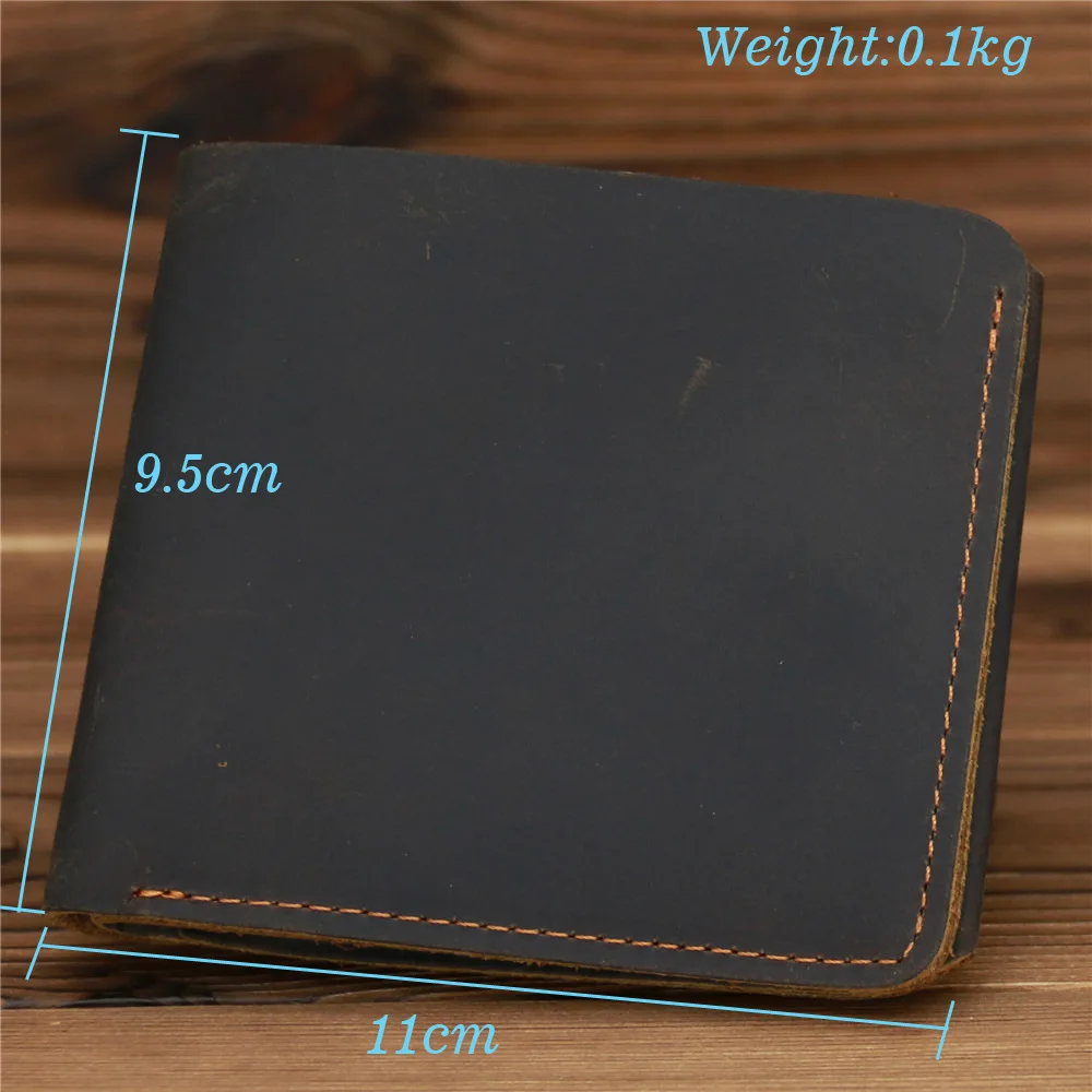 Real Leather Men Wallets Coin Pocket Purse Vintage Male Multi Function Crazy Horse Genuine Leather Man Wallet with Card Holders