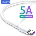 Кабель USB Type-C 5A для Samsung S20 S9 S8 Xiaomi Huawei P40 P30 Mate 40 Pro