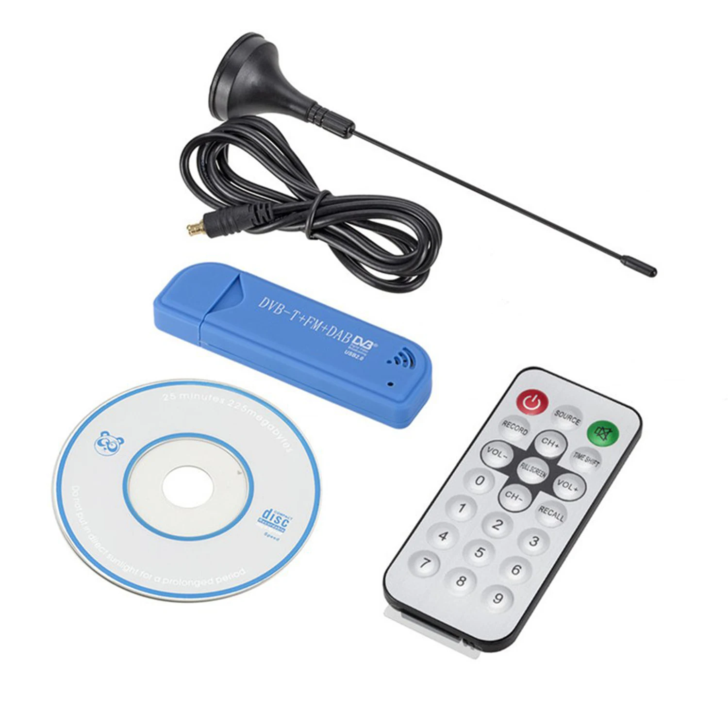 Digital TV Receiver Stick USB 2.0 Digital DVB-T SDR+DAB+FM HDTV TV Tuner Receiver Stick RTL2832U+R820T2 TV signal Receiver