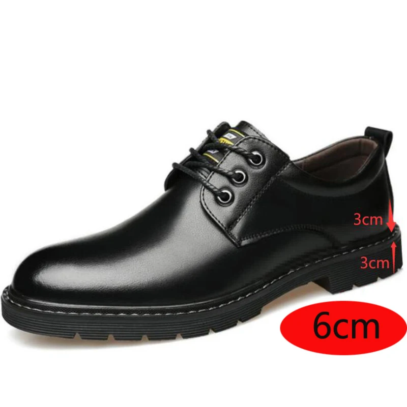 

Мужские повседневные кожаные туфли, увеличенное качество, 6 см, повседневные кроссовки, дизайнерская деловая Уличная обувь для вождения, Рабочая обувь