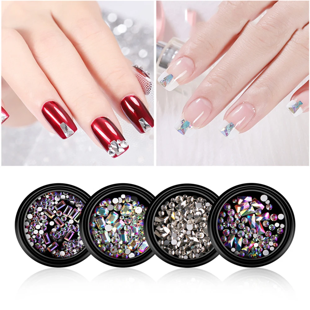 

Mixed Size Nail Rhinestone Diamond nail jewelry 3D Crystal Nail Art Decorations Waterdrop Nail Glitter Gems Glass Manicure Tips
