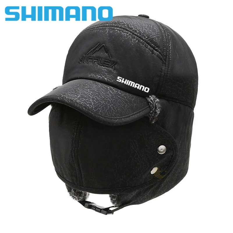 

Новая уличная зимняя бейсболка Shimano, ветрозащитная шапка для велоспорта, альпинизма, походов, рыбалки, Мужская бархатная теплая рыболовная ...
