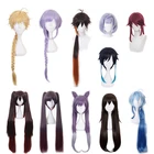 Парик для косплея Genshin Impact, парик для косплея на Хэллоуин, карнавал, хвост для взрослых, Klee Hutao, парик для косплея аниме