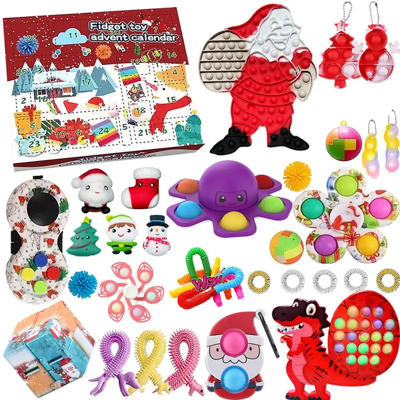 

Фиджет-игрушка на 24 дня, Рождественский календарь, набор антистрессовых игрушек, игрушка для снятия стресса, Детский Рождественский подаро...