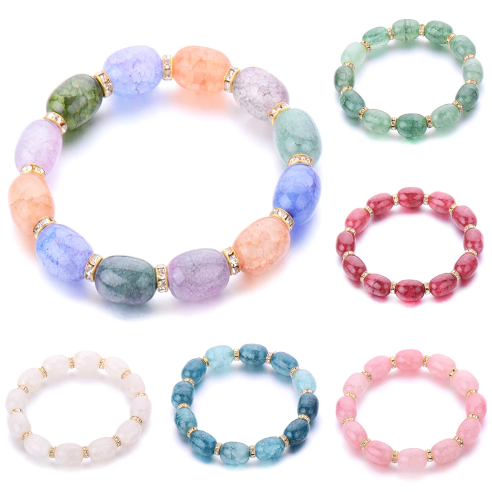 Разноцветный эластичный браслет стрейч модные украшения для мужчин и женщин