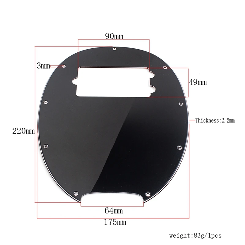 BMDT-Plastic 3-Ply Pickguard Anti-Scratch Plate Black for Musicman 4 String Bass Guitar Accessory | Спорт и развлечения