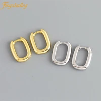 womens 925 sterling silver geometry oval circle hoop earrings minimalism earrings for teen girls lady gift women fine jewelry