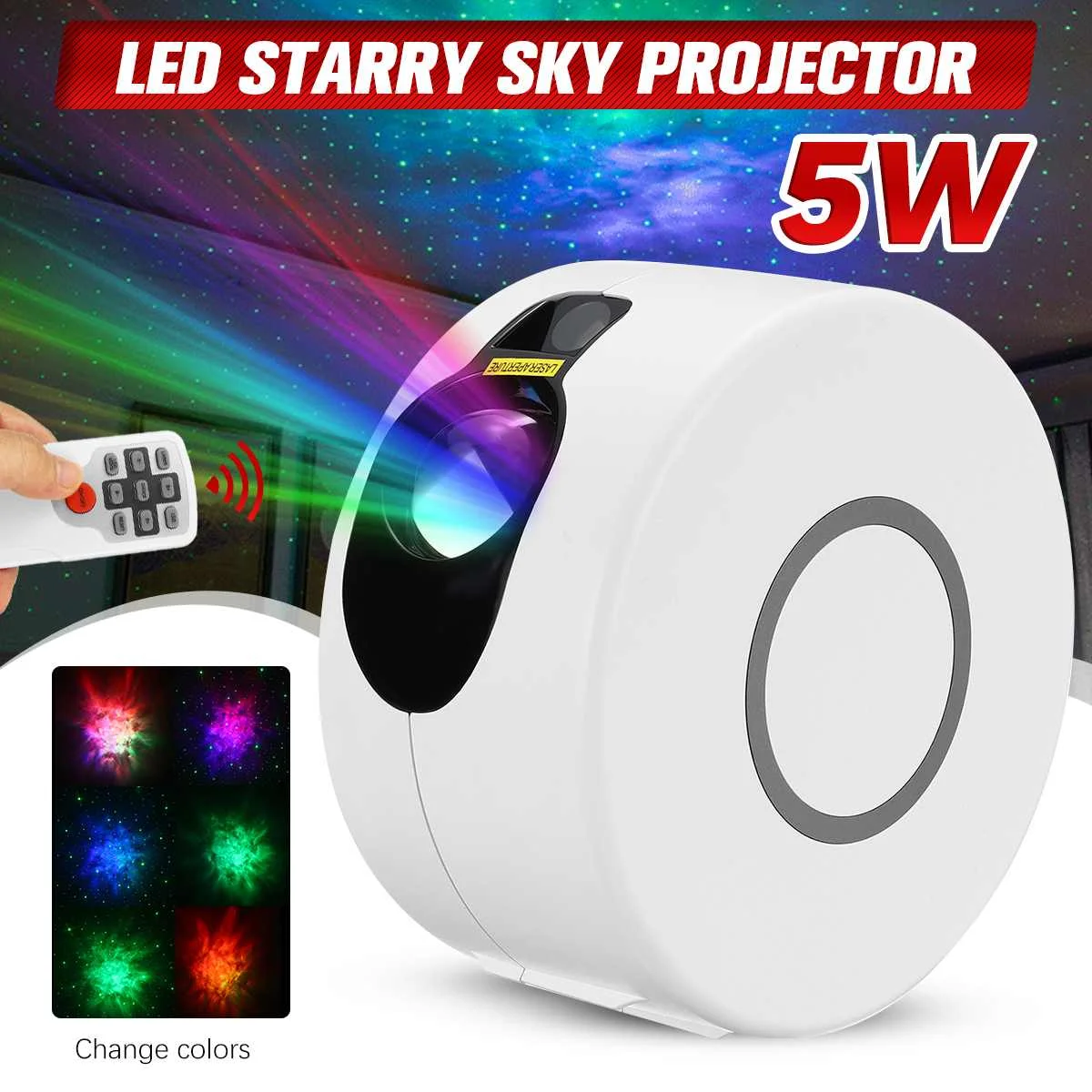 

LED Starry Sky Star Projector Lamp Room Party Decoration Low Noise Remote Control Colorful Night Light Star Projection Light