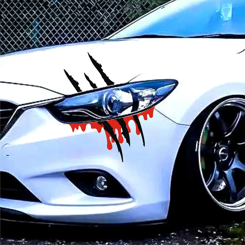 

Three Ratels Cool Funny Car Sticker Reflective for Monster Scratch Stripe Claw Marks Auto Headlight Decoration Vinyl Decal